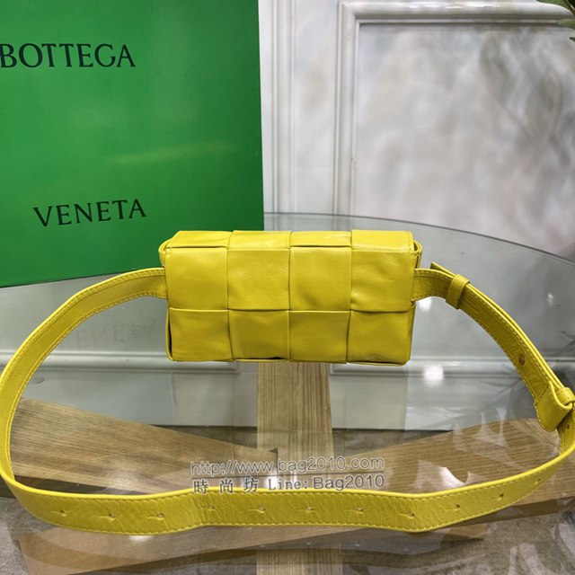 Bottega veneta高端女包 KF0023 寶緹嘉爆款黃色CASSETTE腰包 BV經典款四格腰包/胸包/斜挎包/單肩包  gxz1393